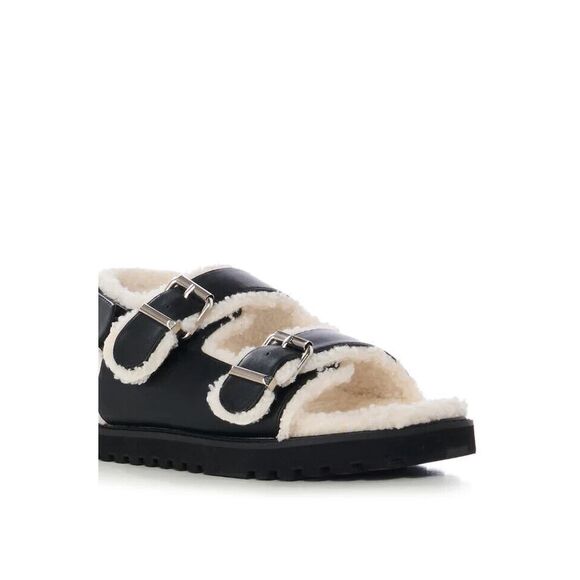 AZALEA WANG HOXTON FUZZY SANDAL IN BLACK Size 8 - Picture 6 of 6